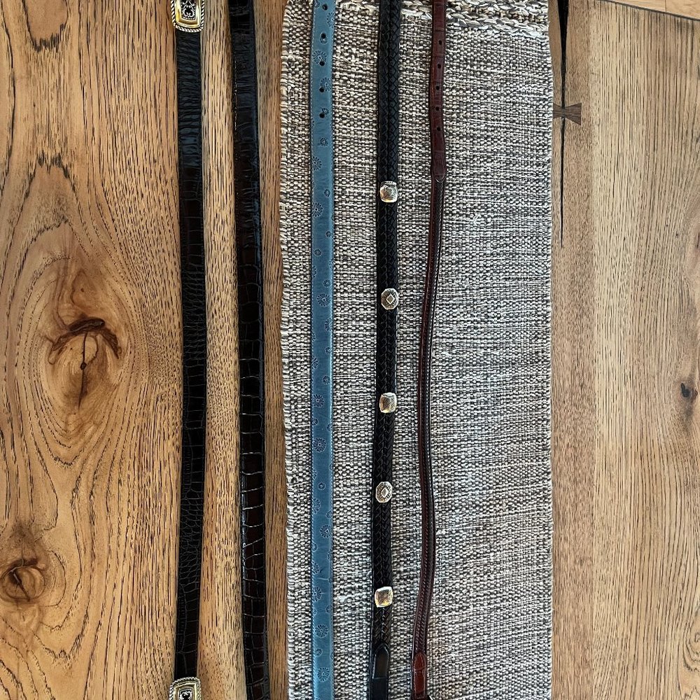 Lot of 5 New Leather Brighton Belts - Sizes 28 and 30